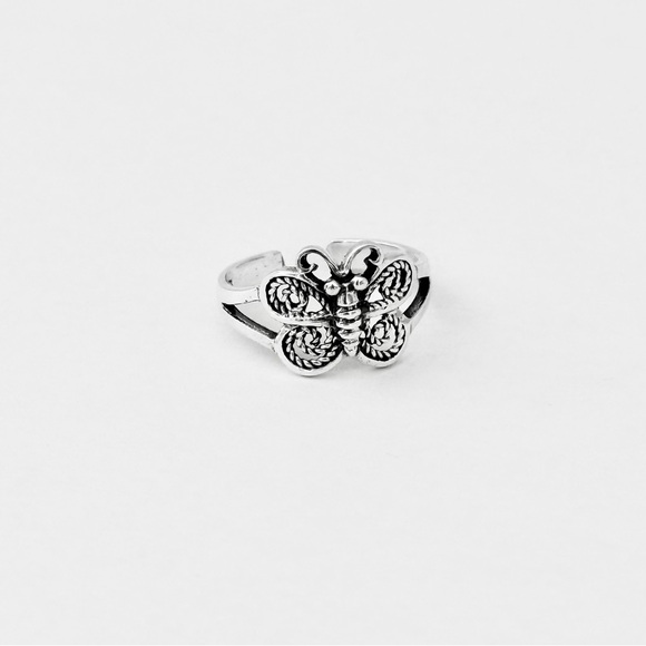 Sterling Silver Butterfly Toe Ring, Bug Rings, Insect Bugs, Butterflies, Wings - Picture 10 of 14